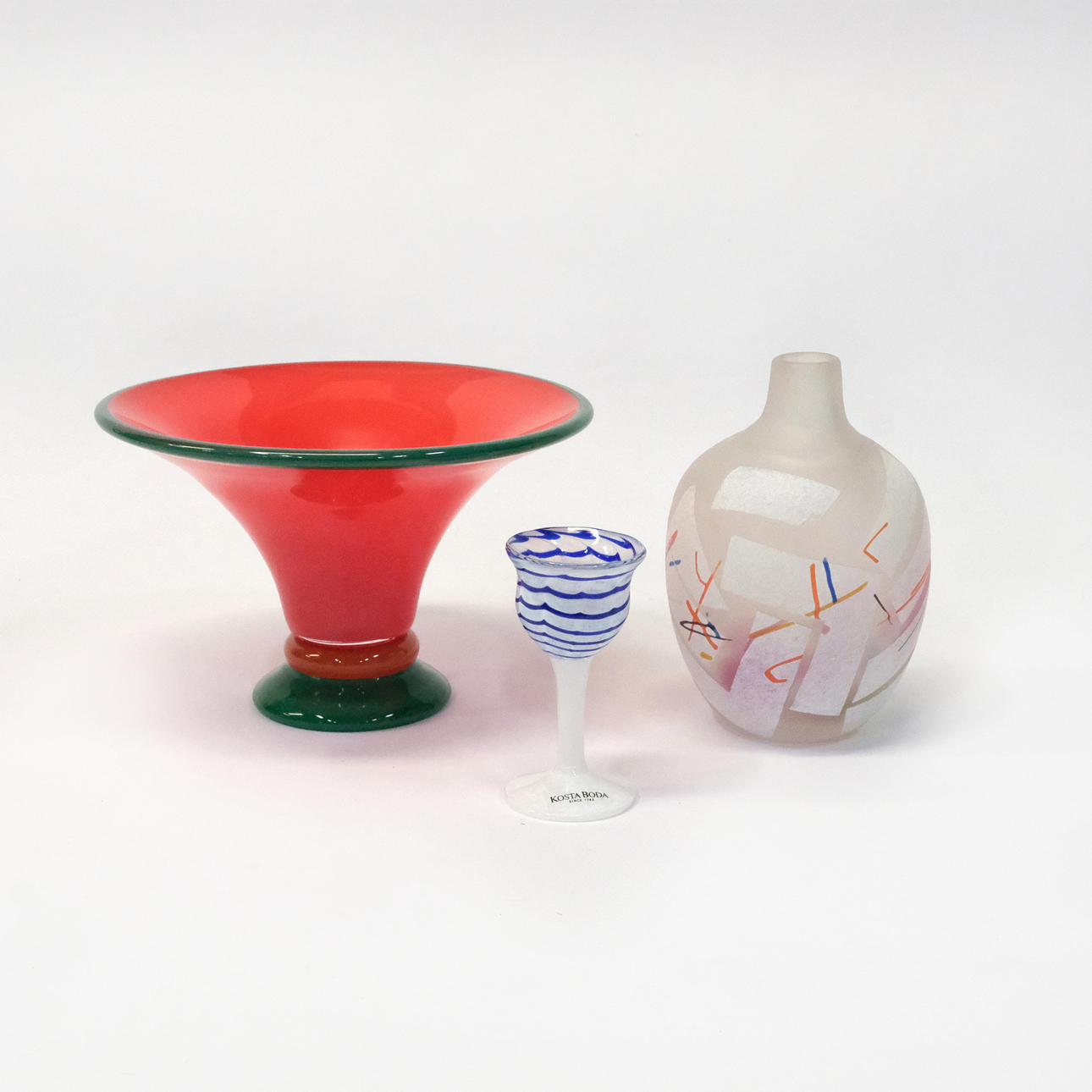 ART GLASS, INCLUDING THE RAMPART, THREE PARTS. Glass - Art glass ...