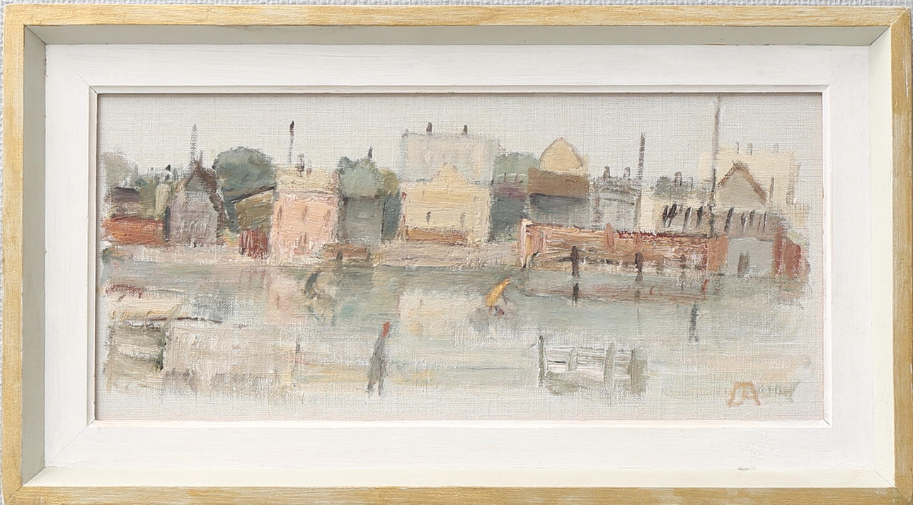 DAVID ANSERT. "Regndis", olja på pannå, signerad.