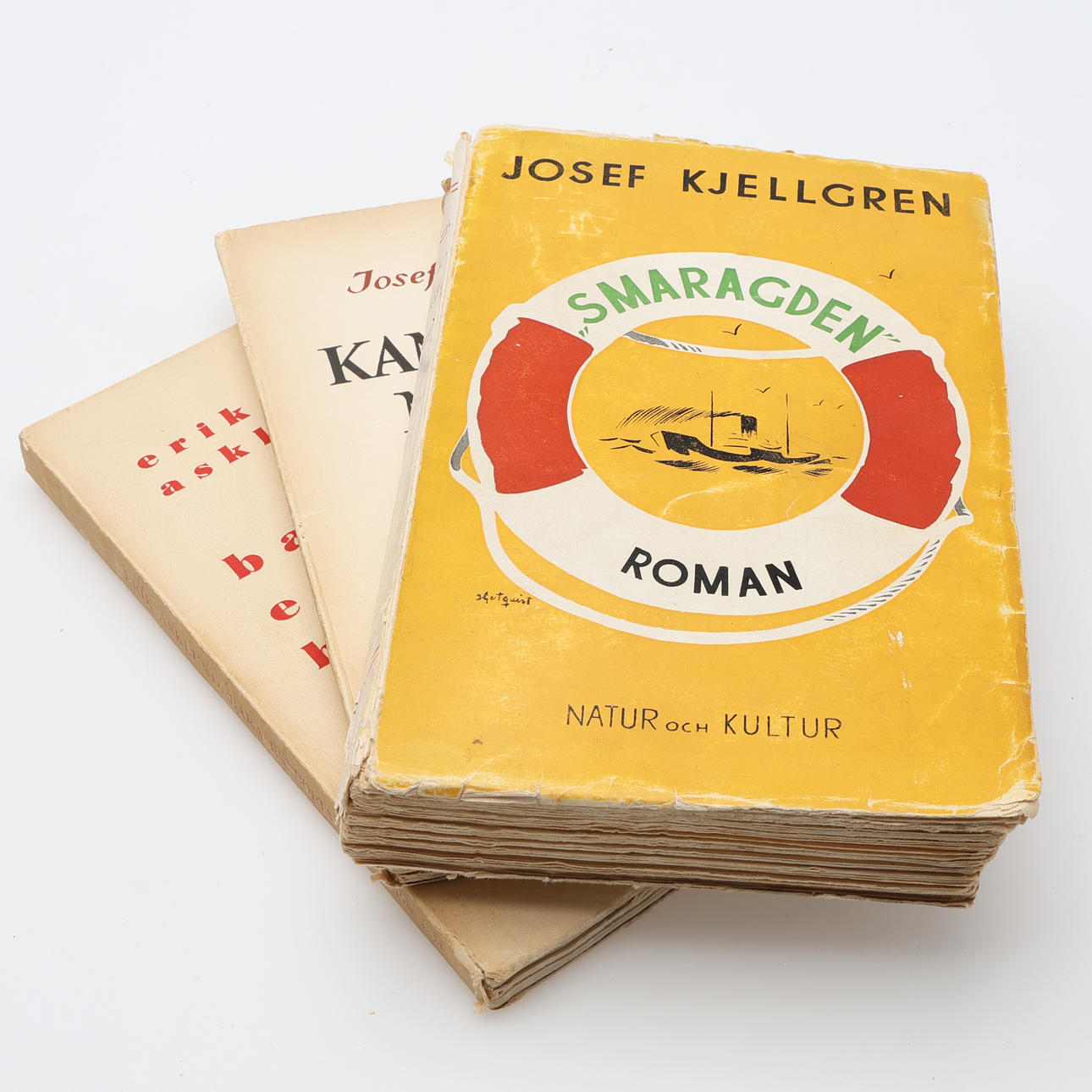 ERIK ASKLUND'S DEBUT NOVEL ONLY A BEGINNING AND TWO NOVELS BY JOSEPH KJELLGREN - ALL WITH DEDICATION.