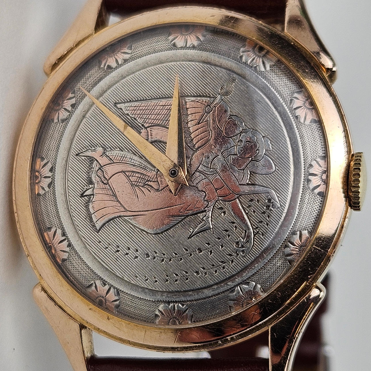 LONGINES. Wristwatch, gold plated, automatic.