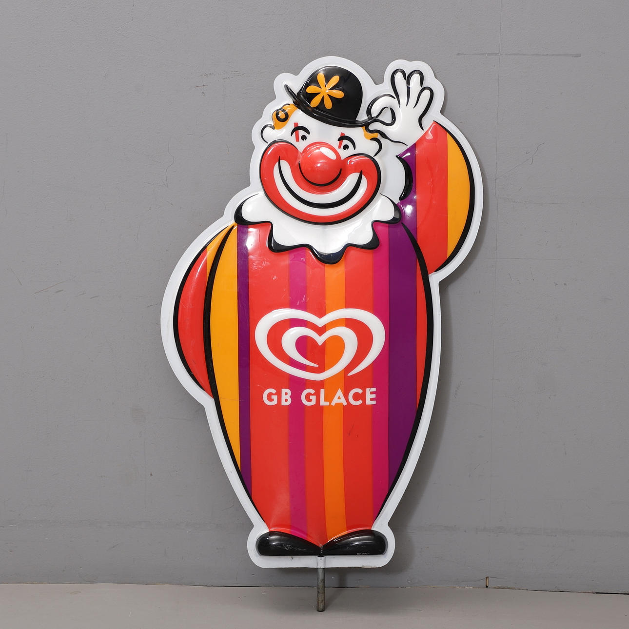 REKLAMSKYLT, GB Glace, plast, 1990-tal.