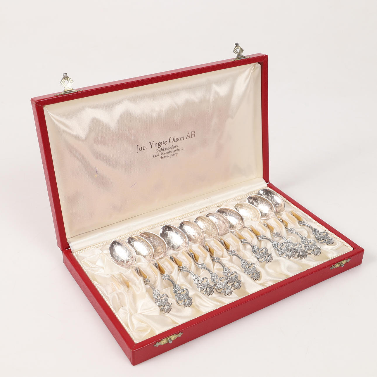 SKEDAR, 11 stycken i etui, silver.