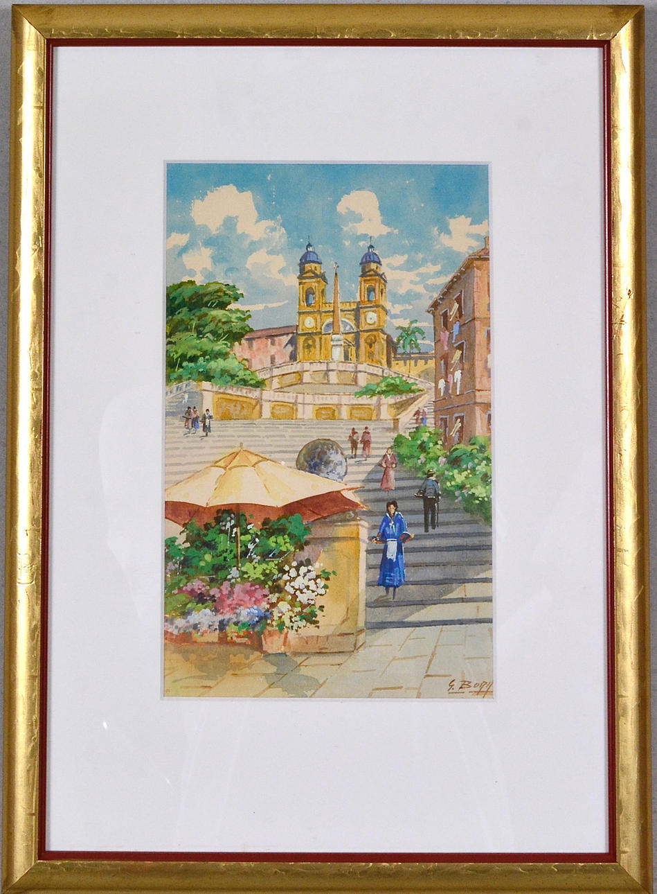 GIOVANNI BORA. Akvarell.