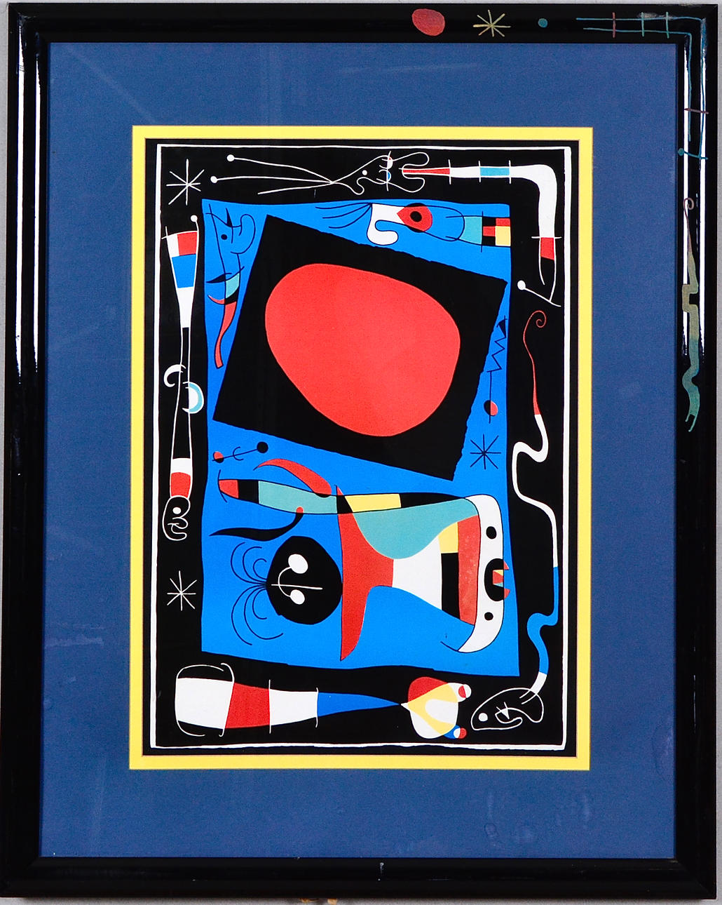 JOAN MIRÓ. Offset printing in painted frame.