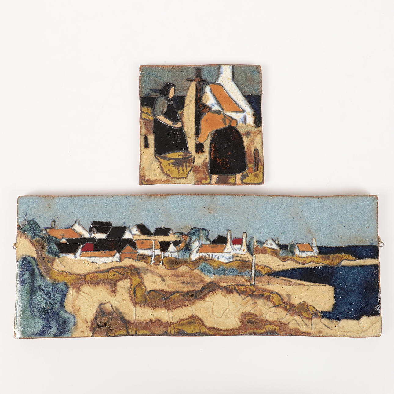 NILS STOUGAARD. Reliefs, 2 Stück, Bornholm.