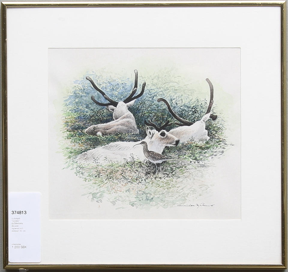 GUNNAR "GEBBE" BJÖRKMAN. Akvarell, signerad och daterad -85.