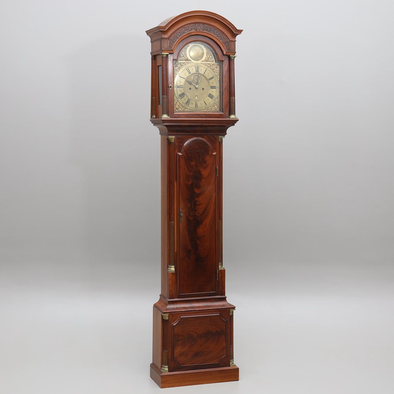 FLOOR CLOCK, second and date display, marked Samuel Townson, London.
