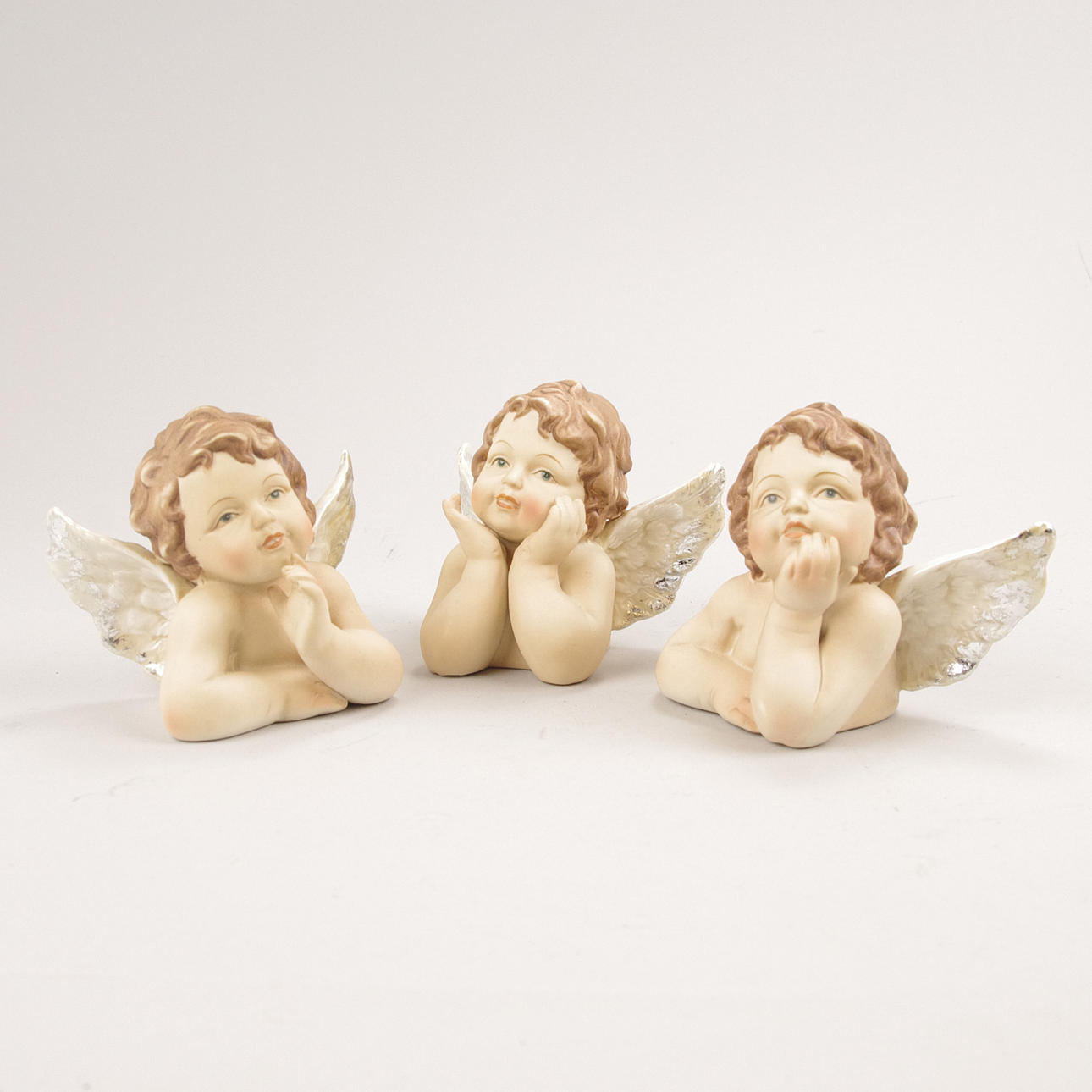 FIGURINER, 3 stycken, porslin, änglar.