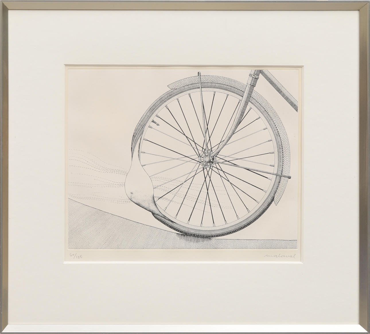 ROBERT MALAVAL (1937-1980). “La Roue”, etching, signed and numbered 60/100.