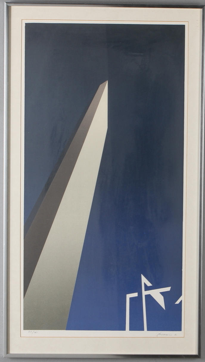 KARL MOMEN. Komposition, färglitografi, signerad och numrerad 20/80.