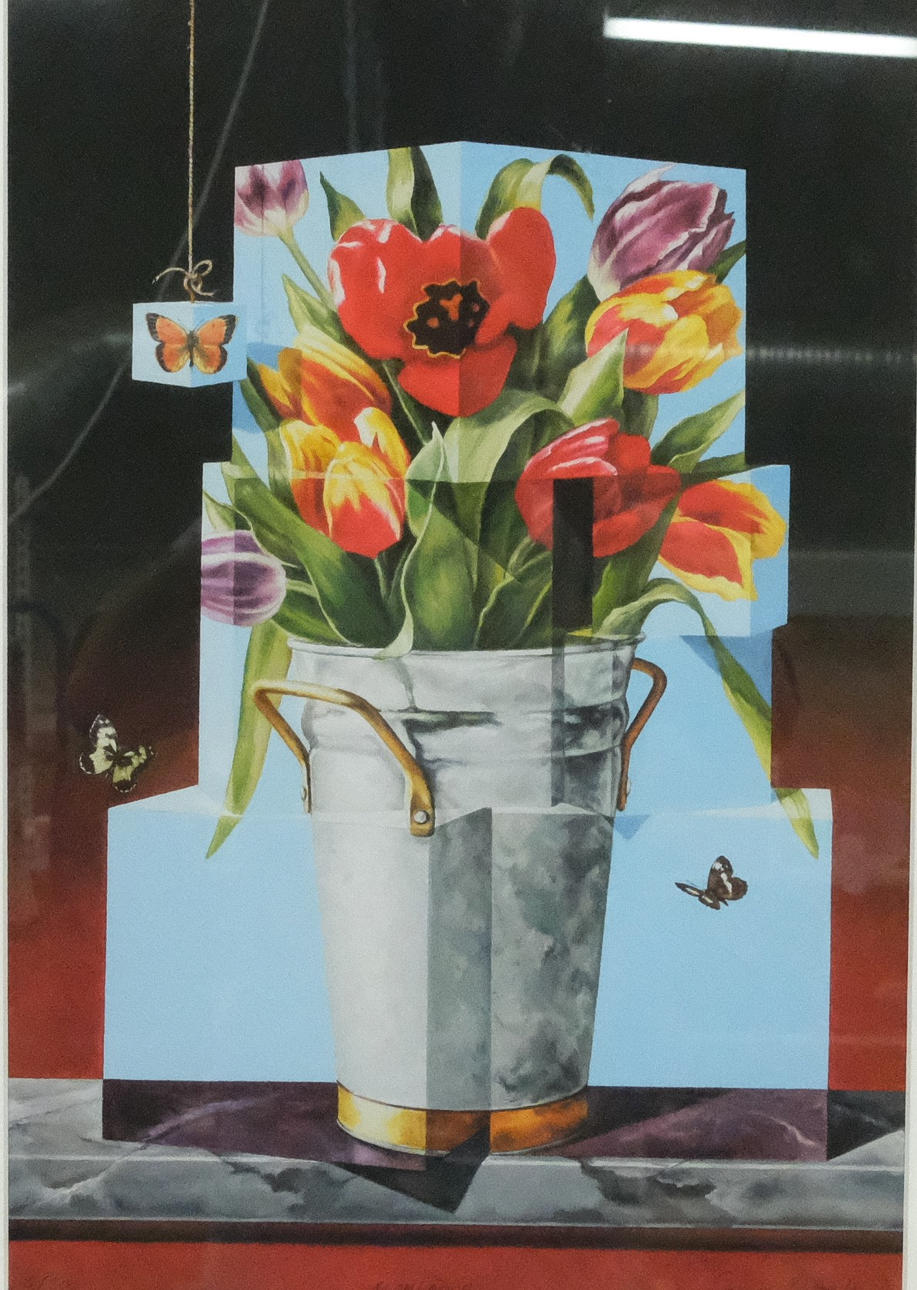 FRANK BJÖRKLUND. LITHOGRAPHY. “FLOWER BOXES”.