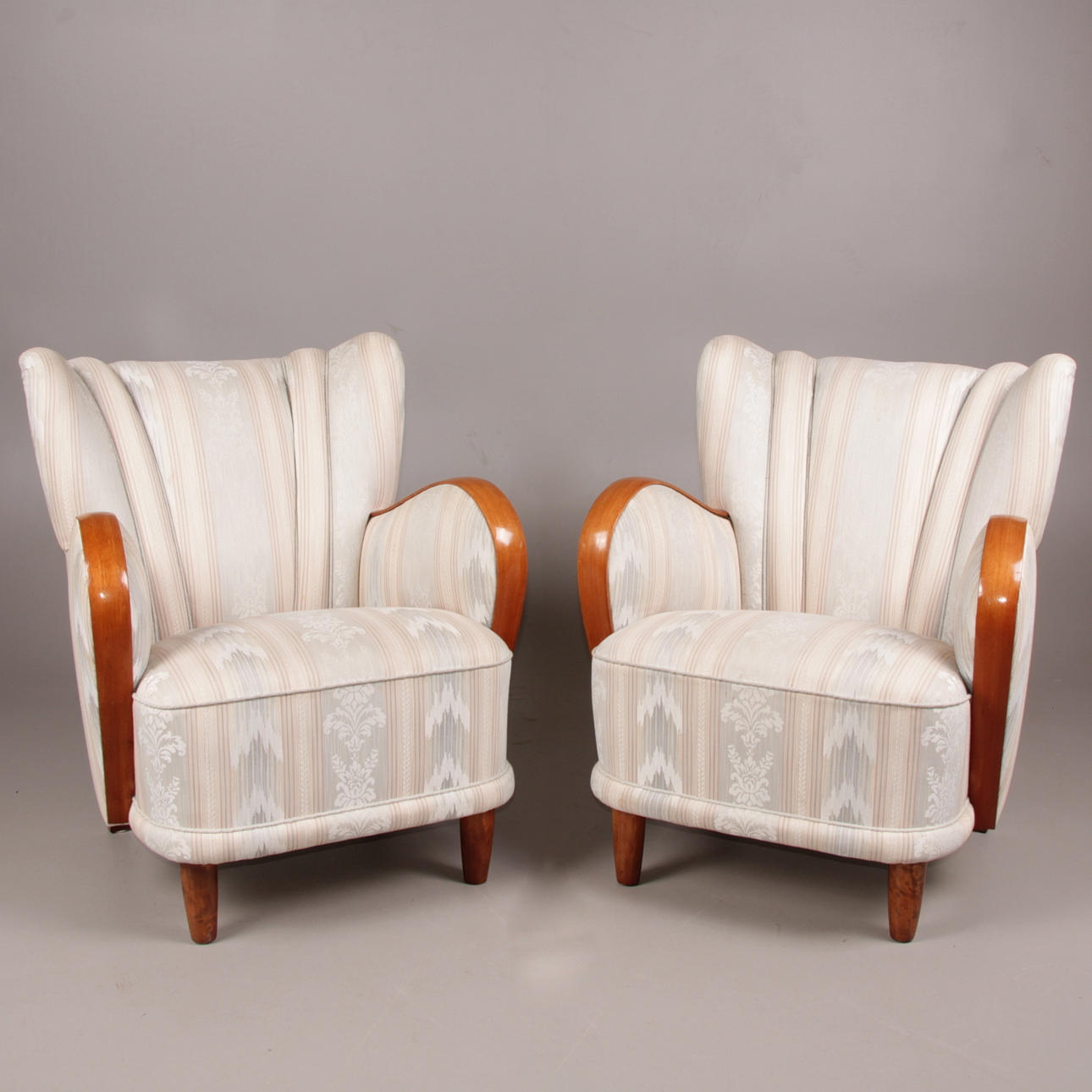 FÅTÖLJER, ett par, björk, Art deco, 1940-tal.