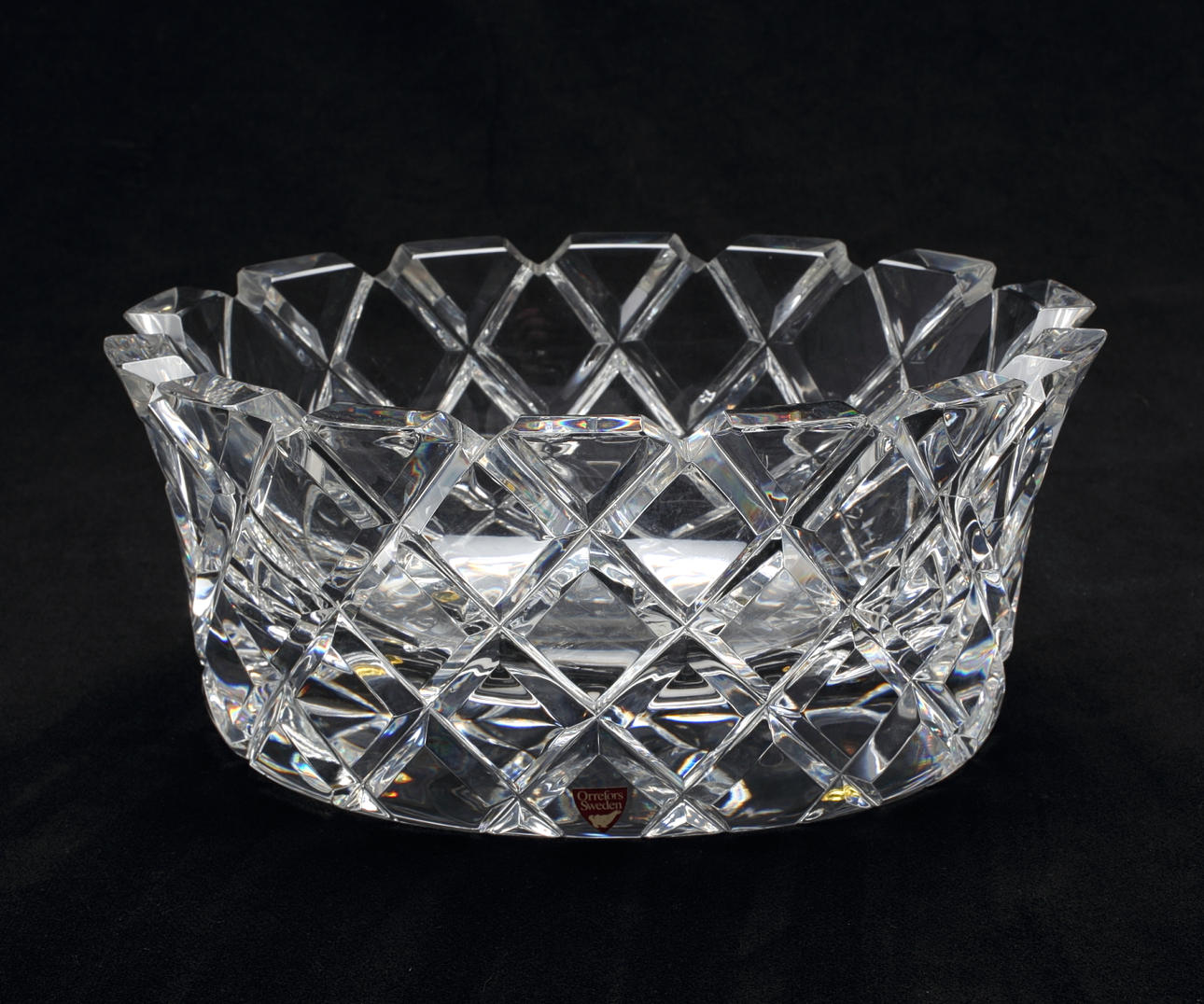 KONSTGLAS, skål, kristall, "Sofiero", Gunnar Cyrén, Orrefors, signerad.