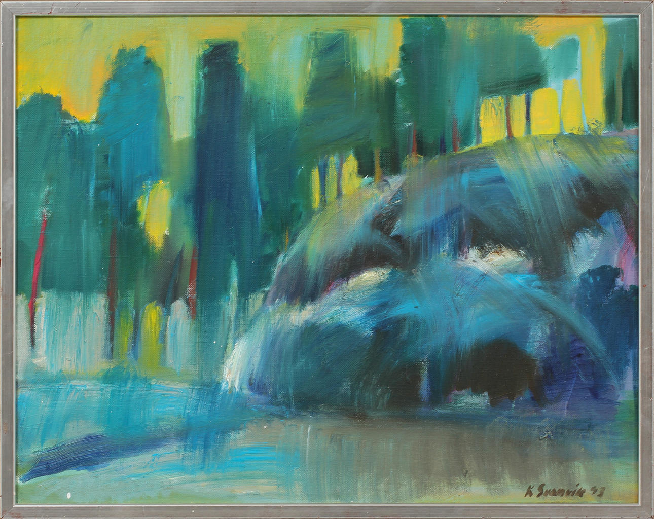 KRISTER SVANVIK. Komposition, olja på duk, signerad samt daterad.