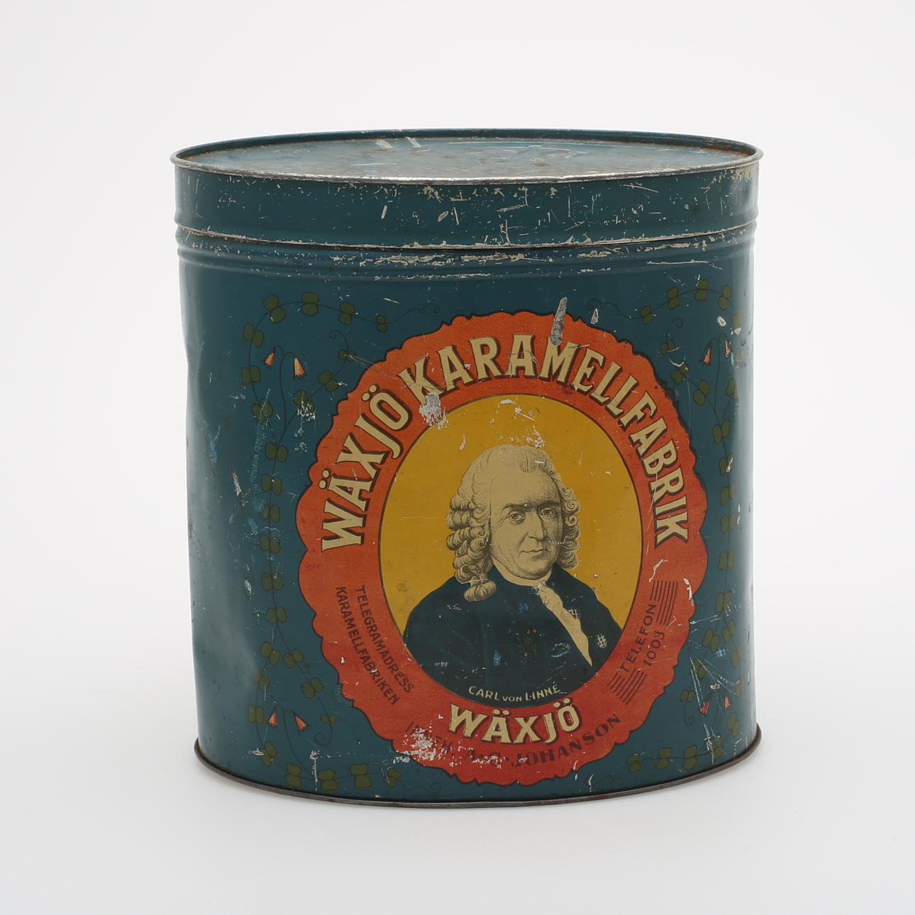 BURK, plåt, Wäxjö Karamellfabrik.