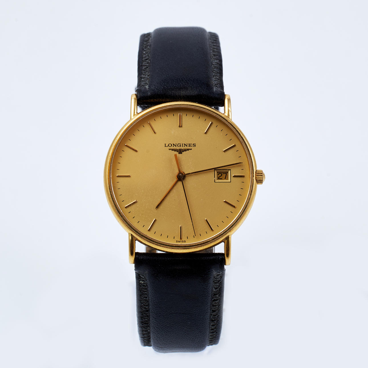 LONGINES, wristwatch, 18 k gold, quartz, date.