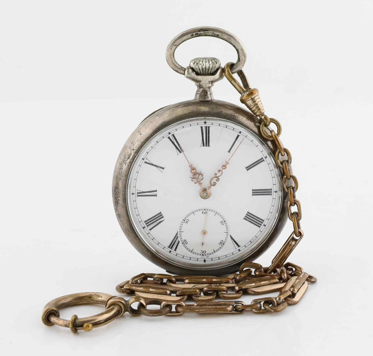 POCKET WATCH, Case marked Omega, Silver, 52 mm.