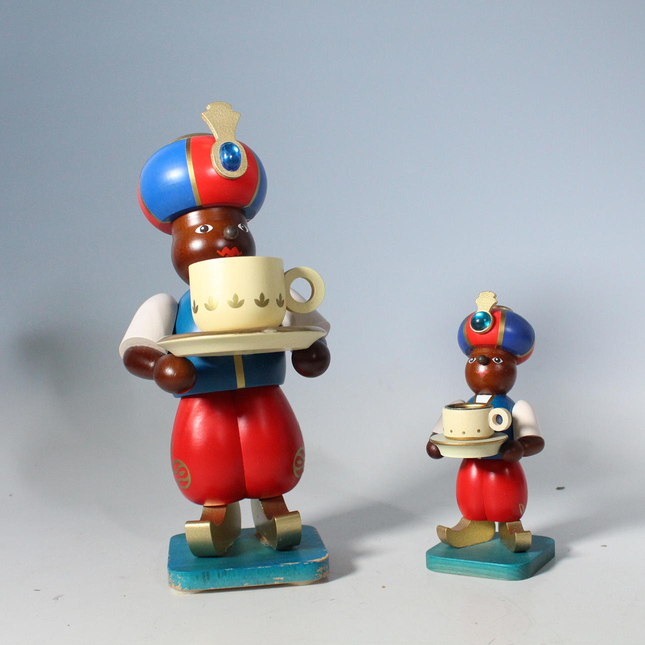 STRACOLAND. Zwei Räuchermänner, Erzgebirge, '' Sarotti ''.