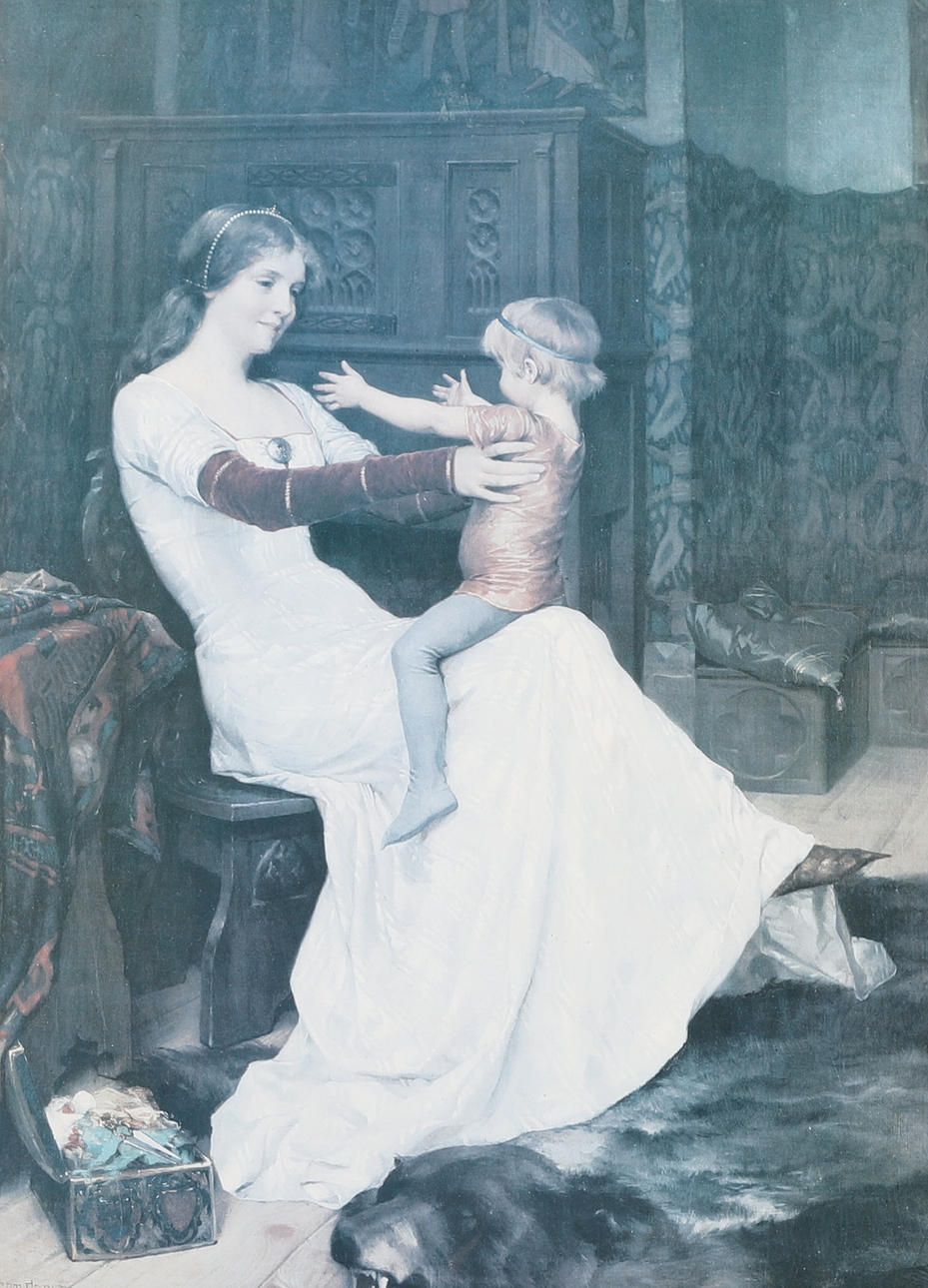 ALBERT EDELFELT. Print, after, Queen Blanka, signed in print. Art -  Engravings & Prints - Auctionet