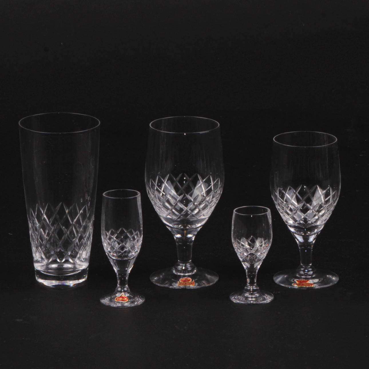 SERVIS, glas, 55 delar, slipad dekor, Skruf, 1900-talets andra hälft.