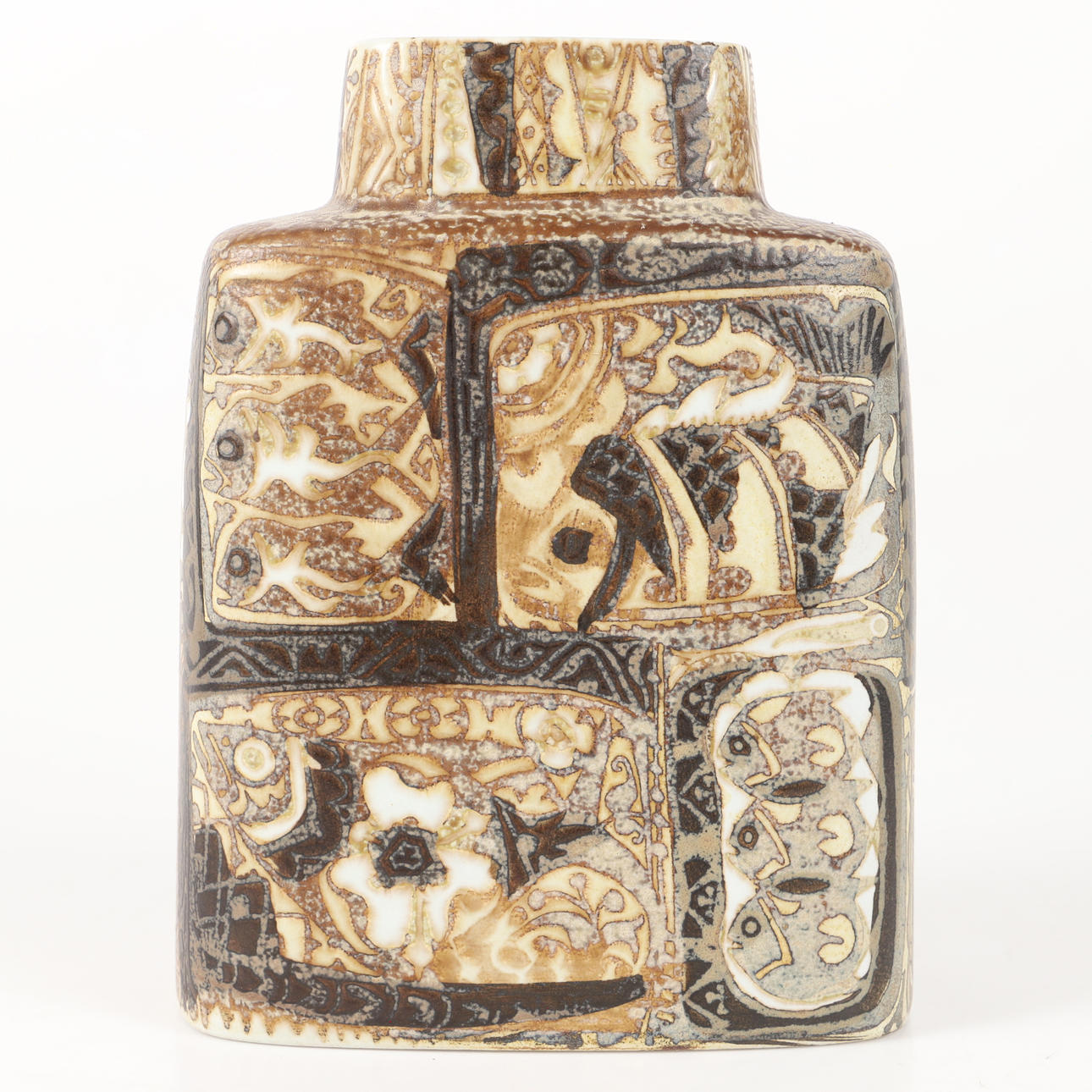 NILS THORSSON, Vase, fajance, Aluminia, Danmark.