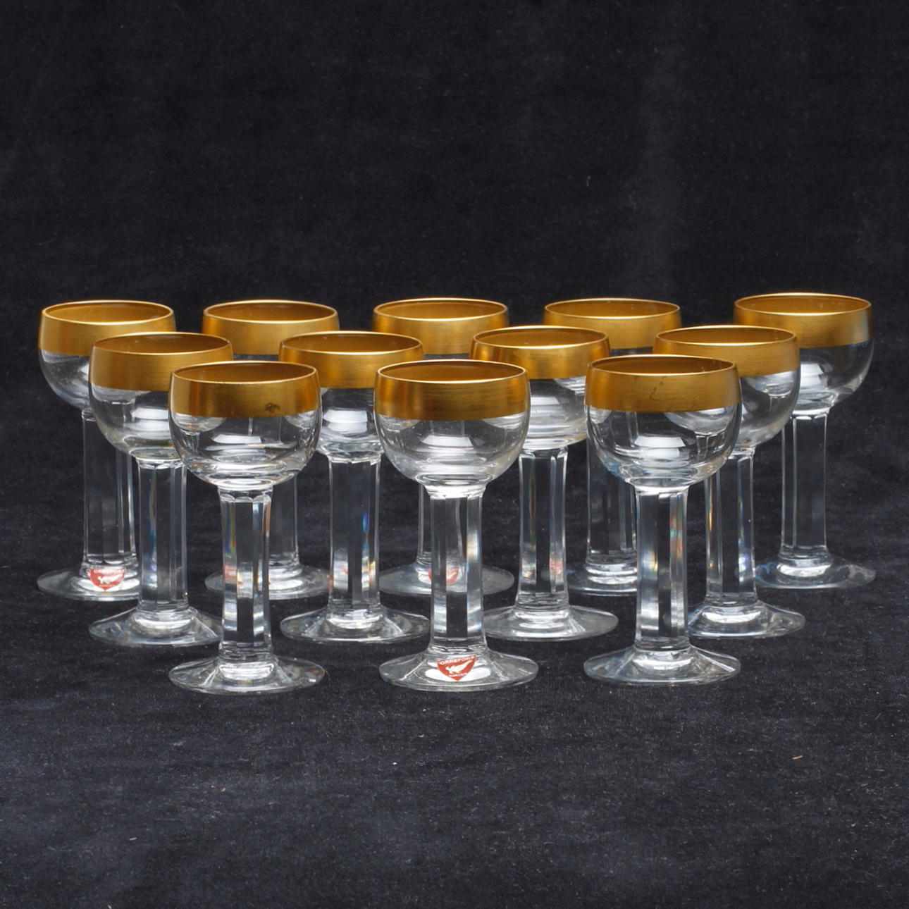 LIKÖRGLAS, 12 st. "BS 2300", Gunnar Cyrén, Orrefors. 1969.