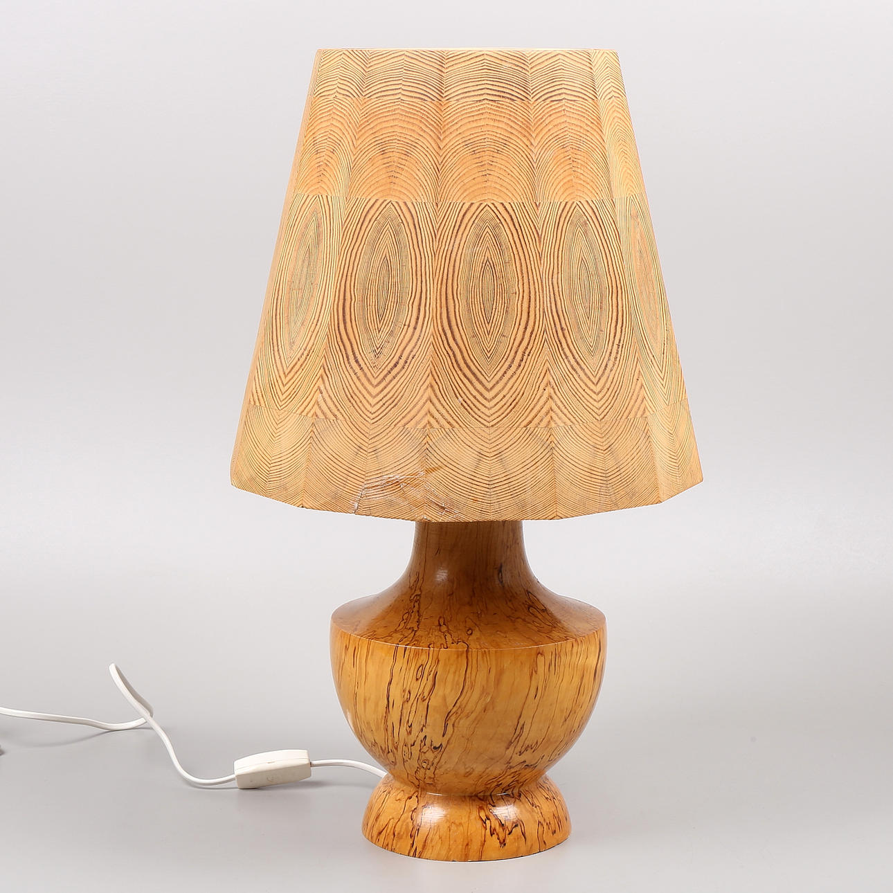 A table lamp, birch root, mid 20th century.