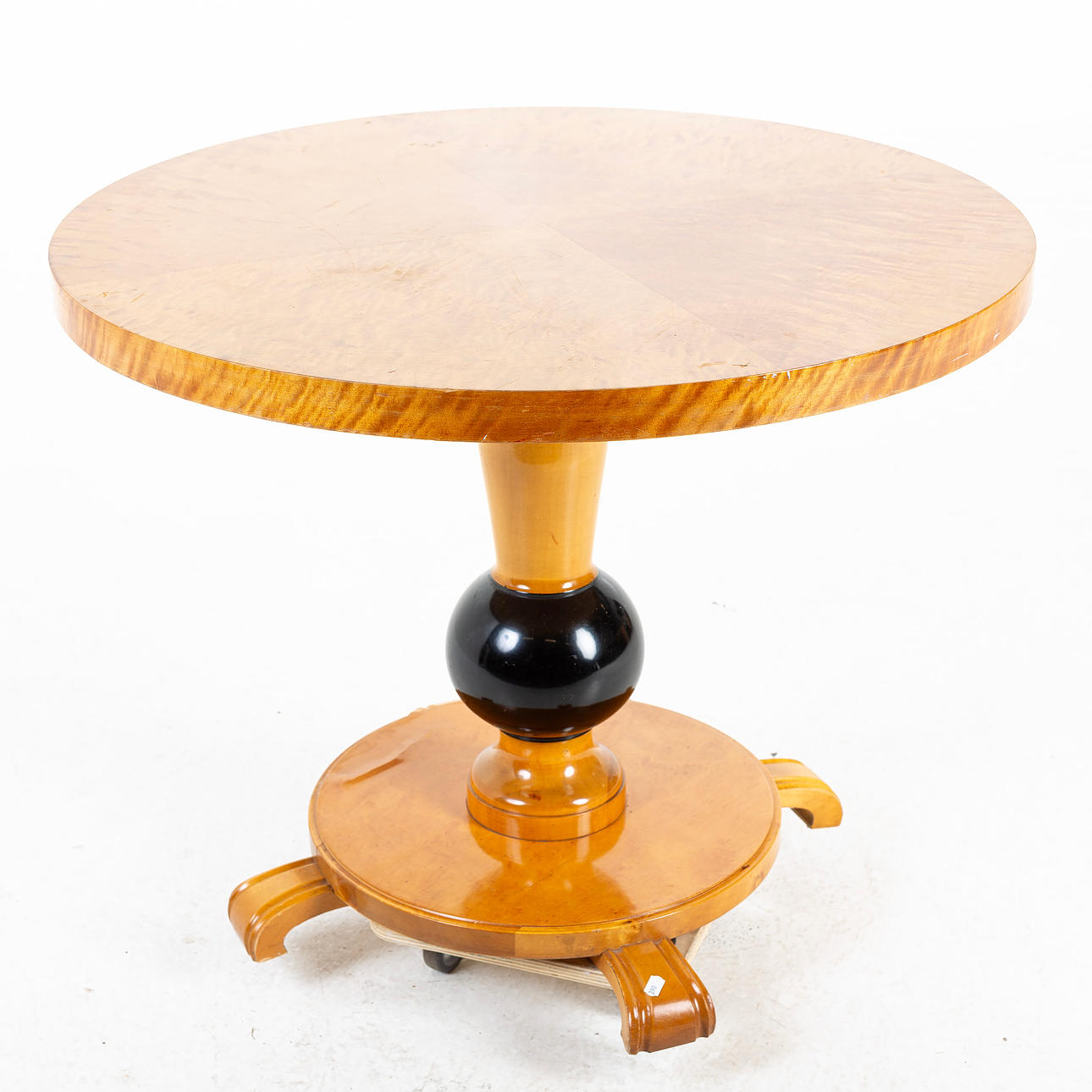 A coffee table, masur birch, 1930s/40s.