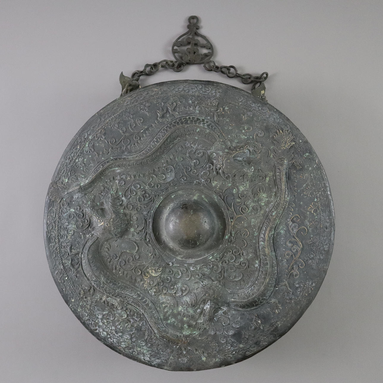 - SOLID BRONZE GONG TAWAK-TAWAK-- BORNEO.