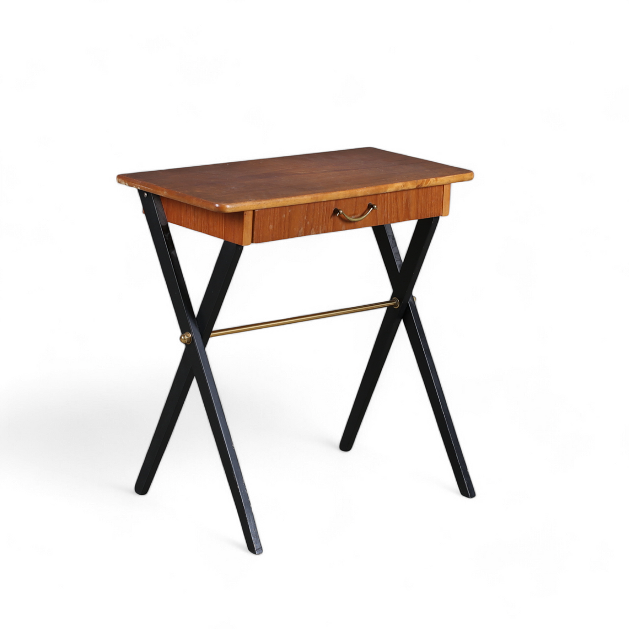 SÄNGBORD, teak/mässing, 1960-tal.