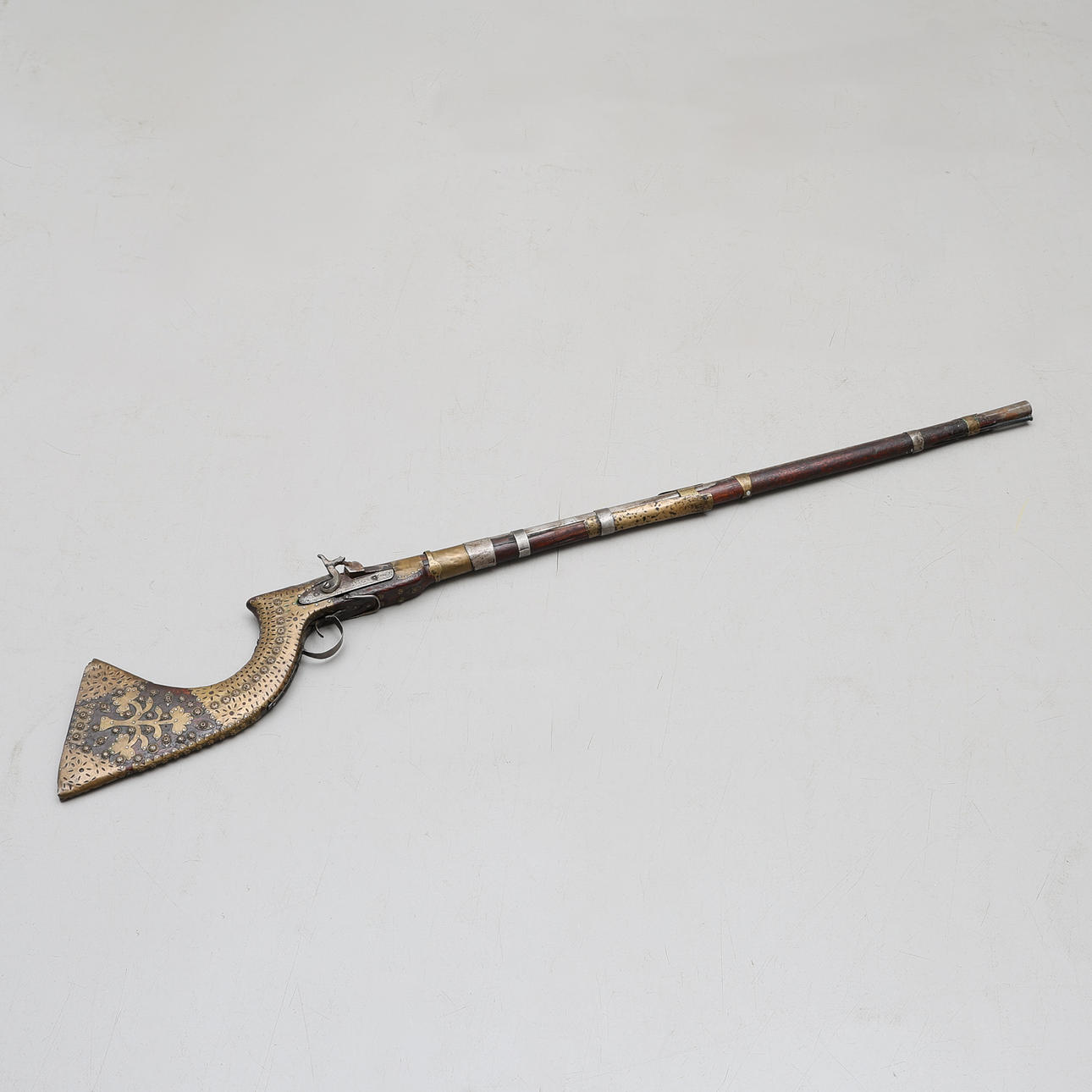 CONVERTED FLINTLOCK RIFLE, SO CALLED. A JEZAIL, Afghanistan, 19th ...