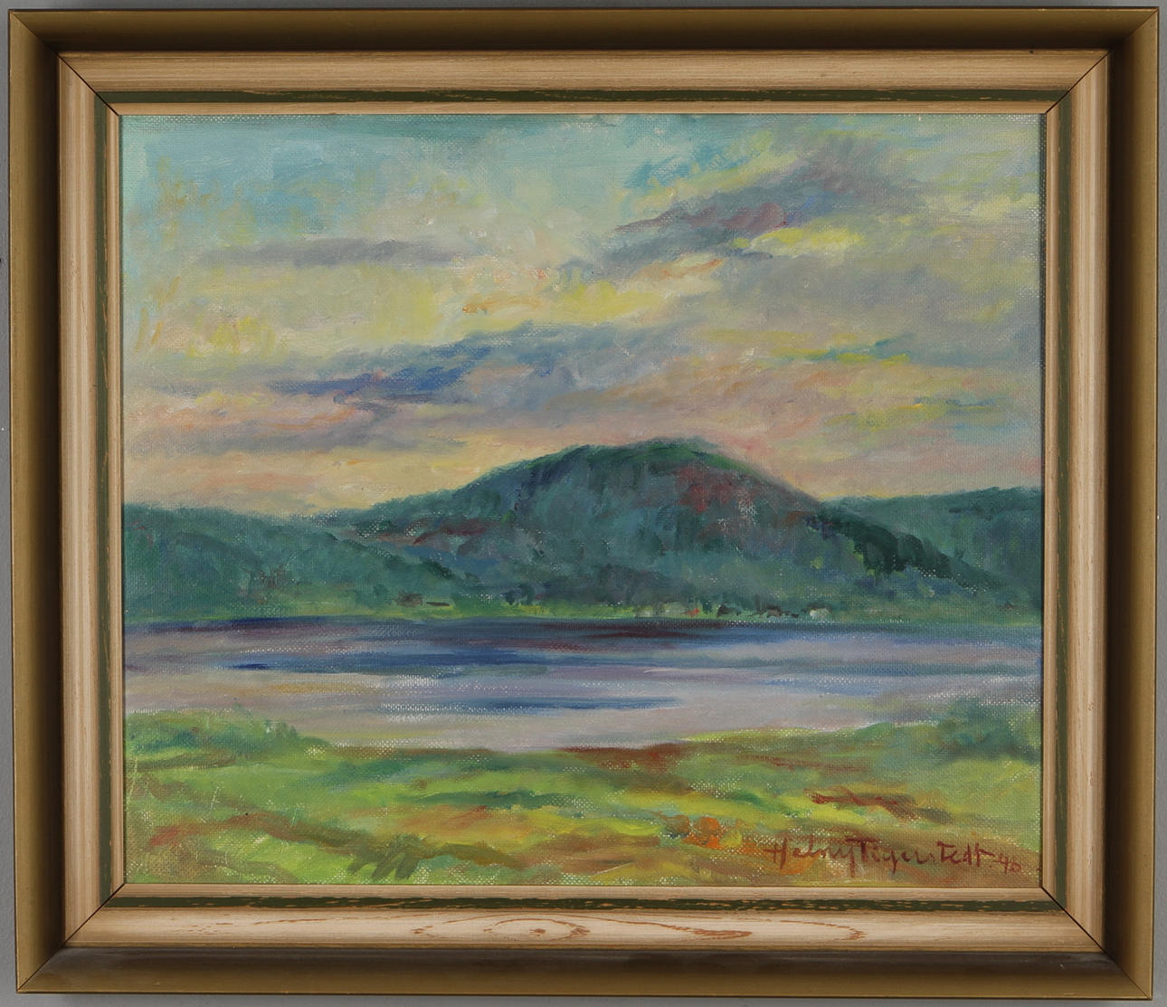 HELNY TIGERSTEDT. 2 st. Landskap, olja på pannå samt duk, signerade.