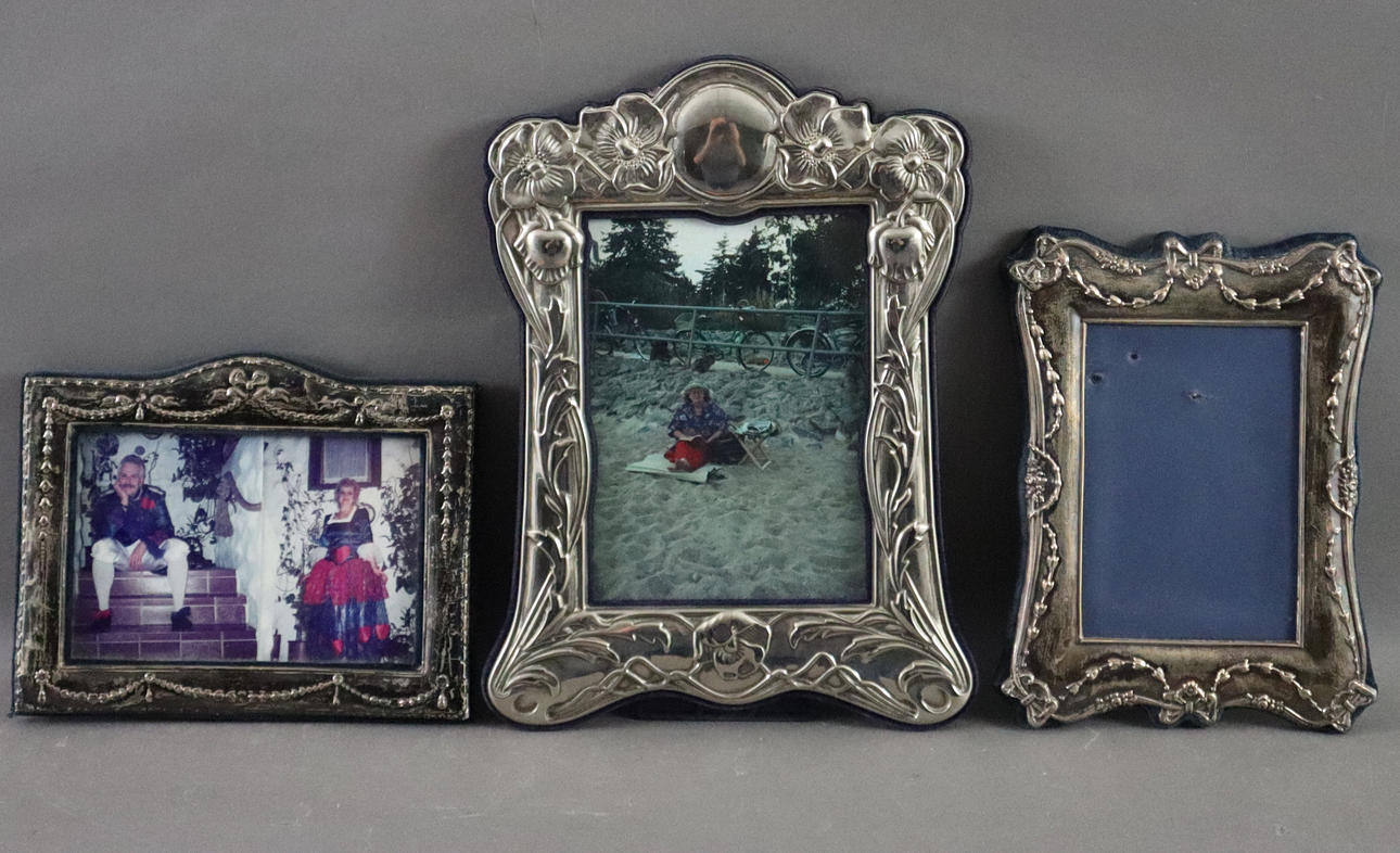 - Three PHOTO FRAMES - silver/silver plated.