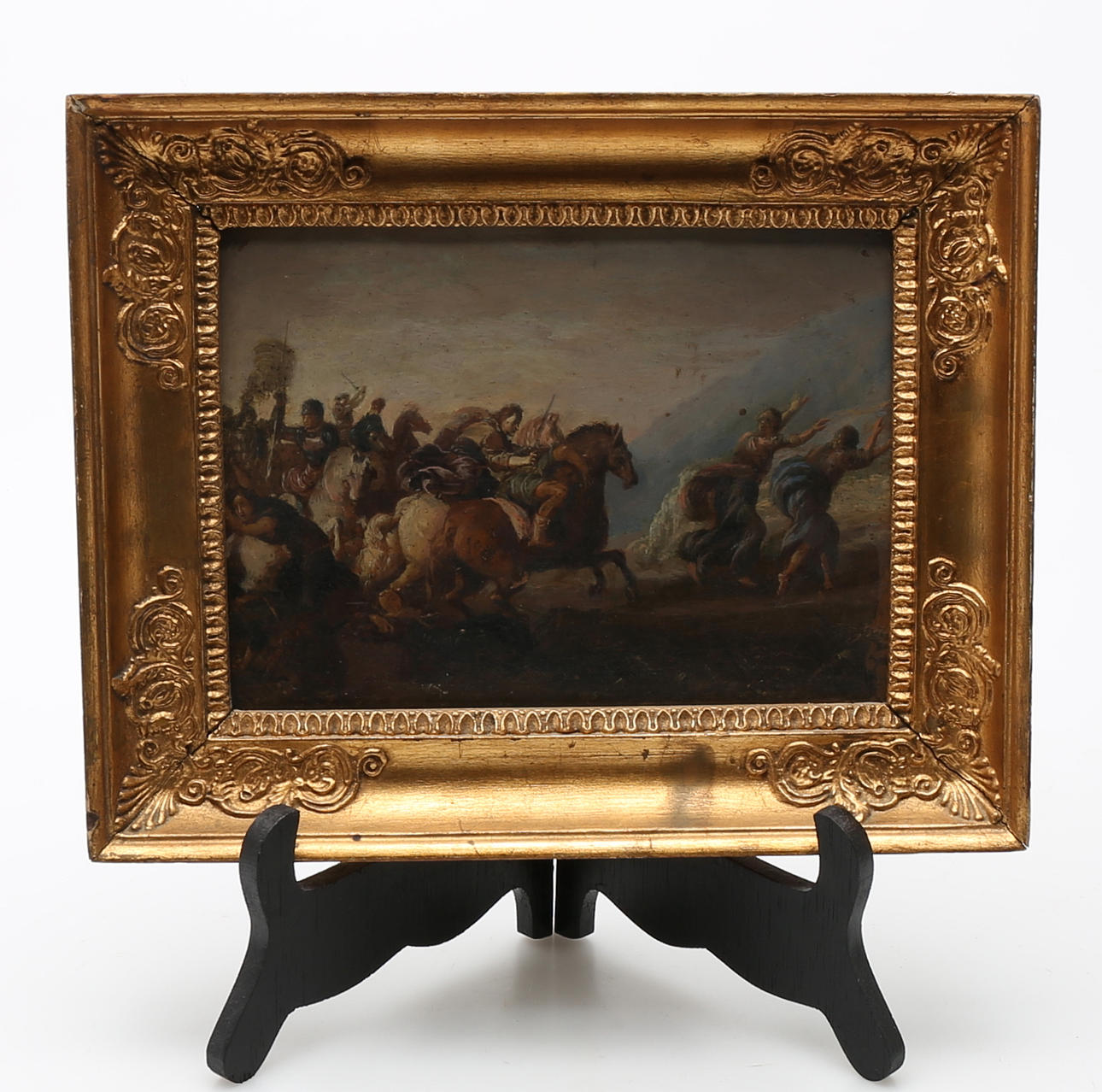 OKÄND KONSTNÄR. Bataljmålning på kopparplåt, 17/1800-talets första hälft, osignerad.