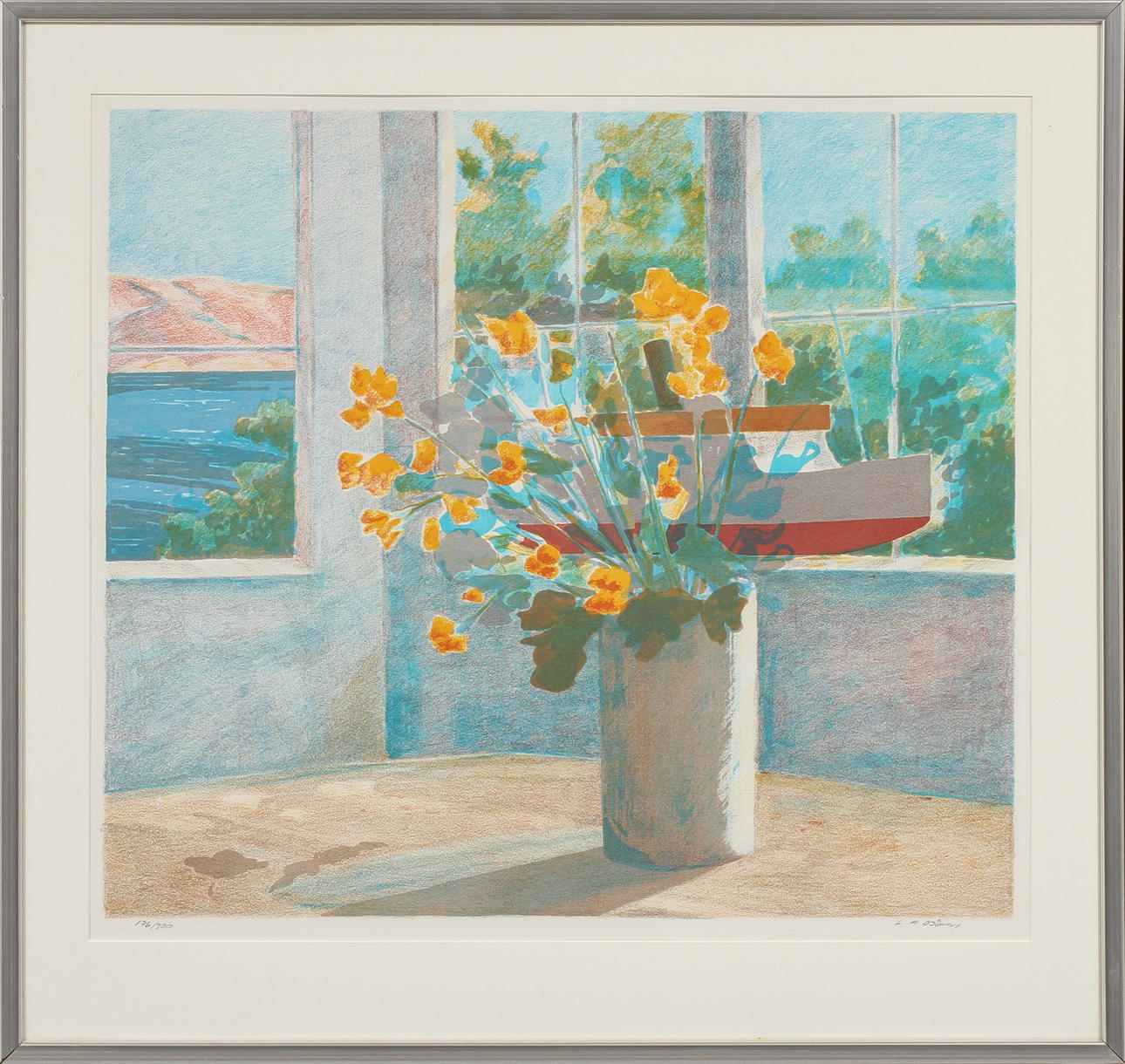 LARS ANDERSSON BJÖNNI. Blommor i vas, färglitografi, signerad och numrerad 176/300.