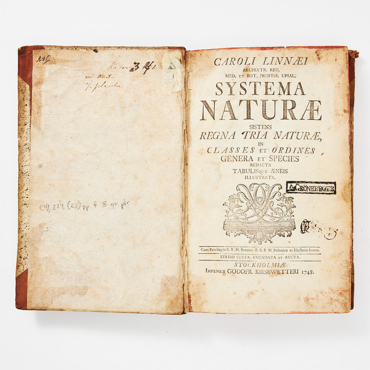 LINNAEUS, SYSTEMA NATURAE, 1748.