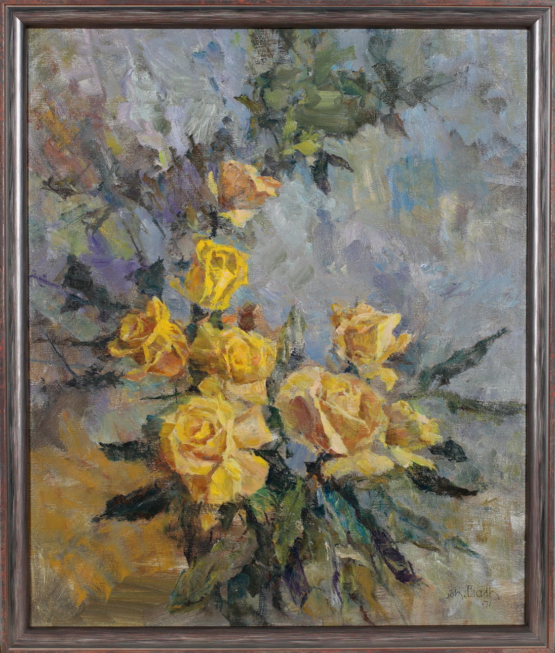 JOHAN BLADH. Floral still life, oil on canvas, signed and dated -71 ...