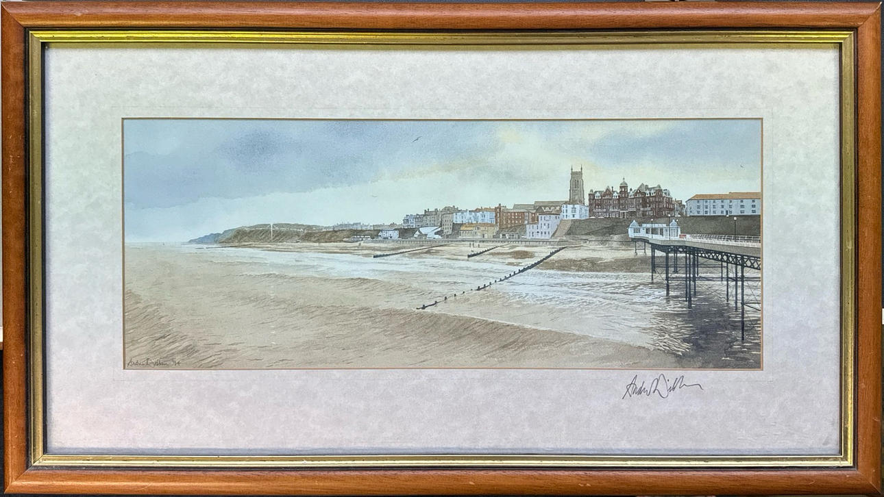 ANDRES DIBBEN. NORFOLK PIER AND BEACHFRONT PRINT.