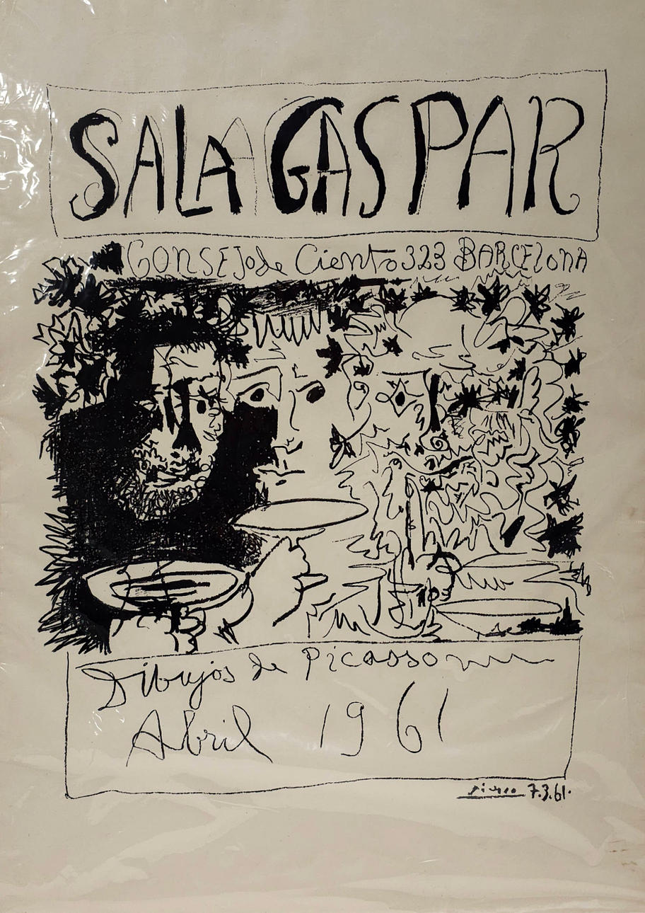 PABLO PICASSO. EFTER. SALA GASPAR AFFISCH. APRIL 1961.