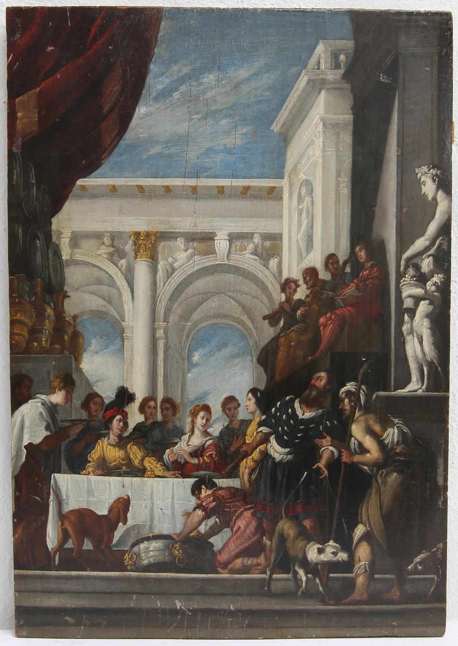 OKÄND KONSTNÄR. Olja på pannå. 1800-tal.