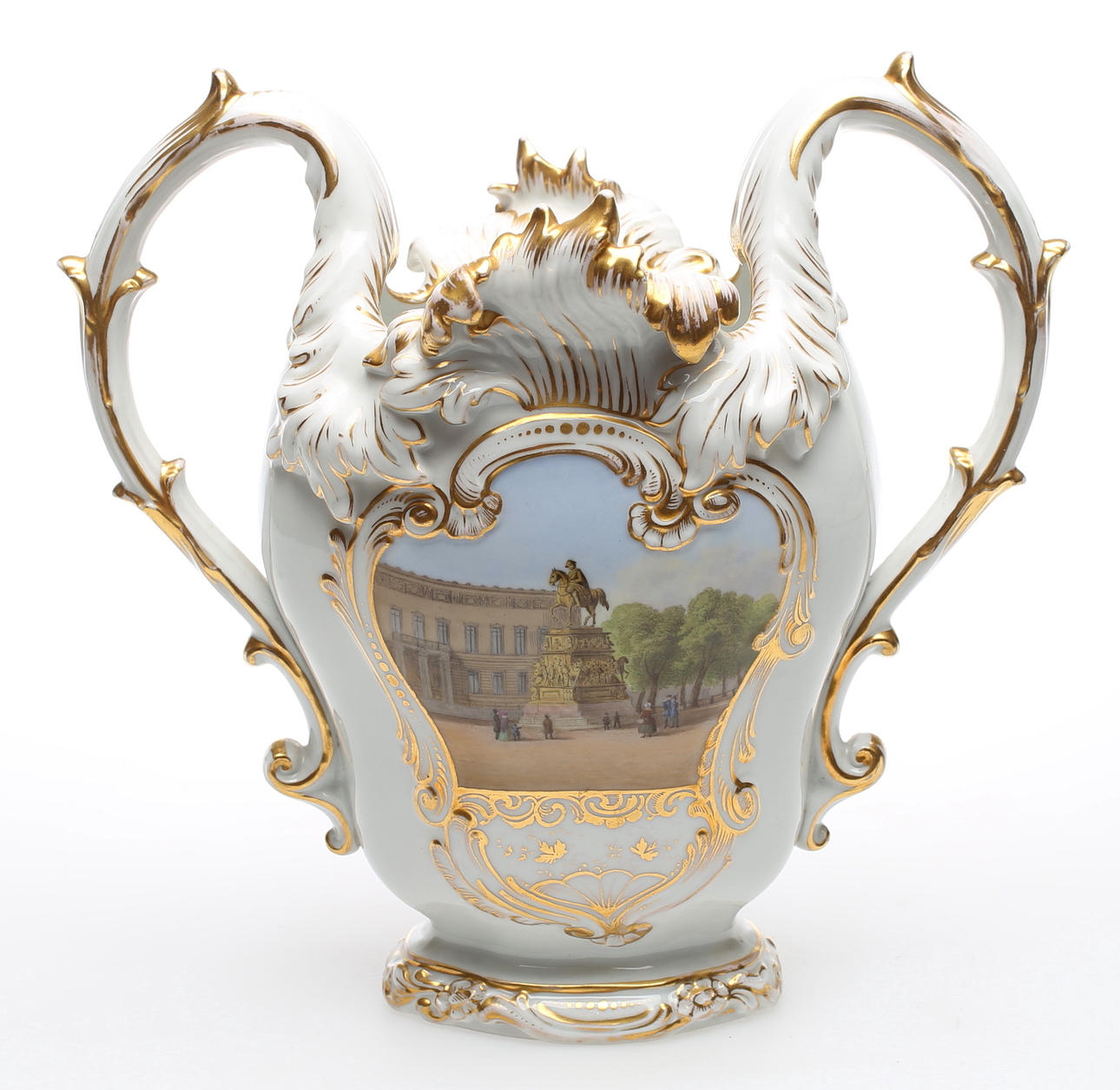 KPM BERLIN. Ansichtenvase, Biedermeier 1849-1870.