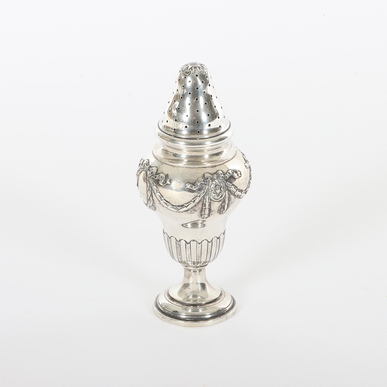 A silver sugar bowl, 1890s.