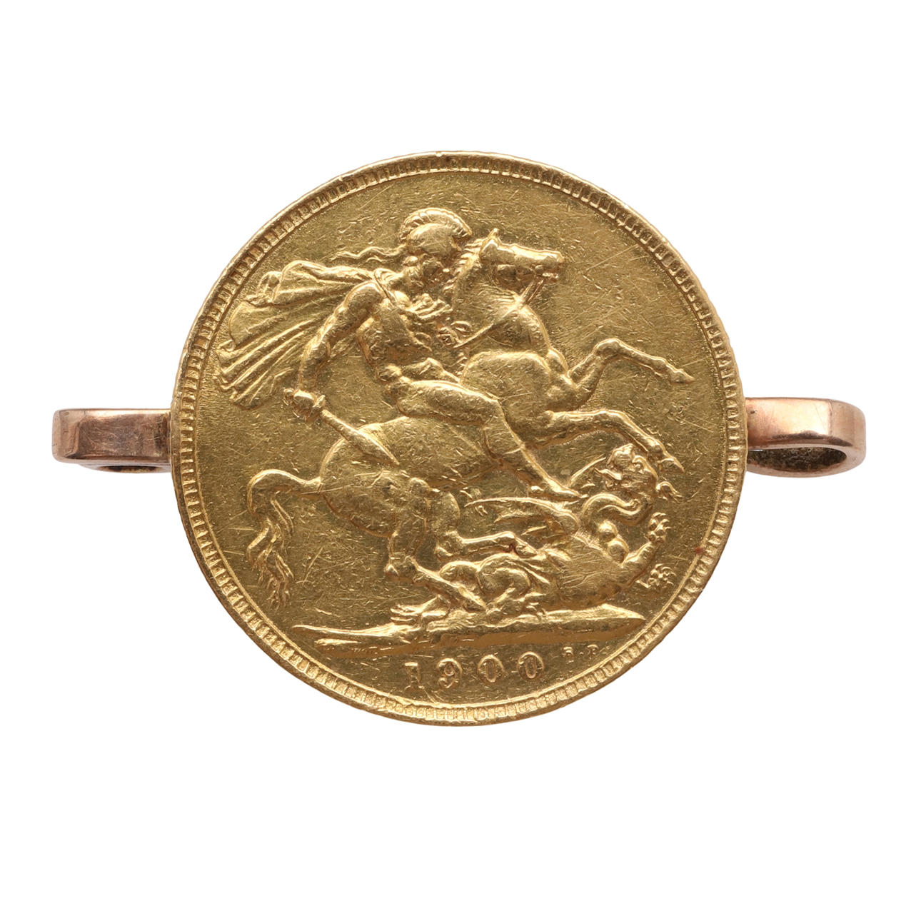 UN BROCHE SOBERANO DE ORO DE 1900.