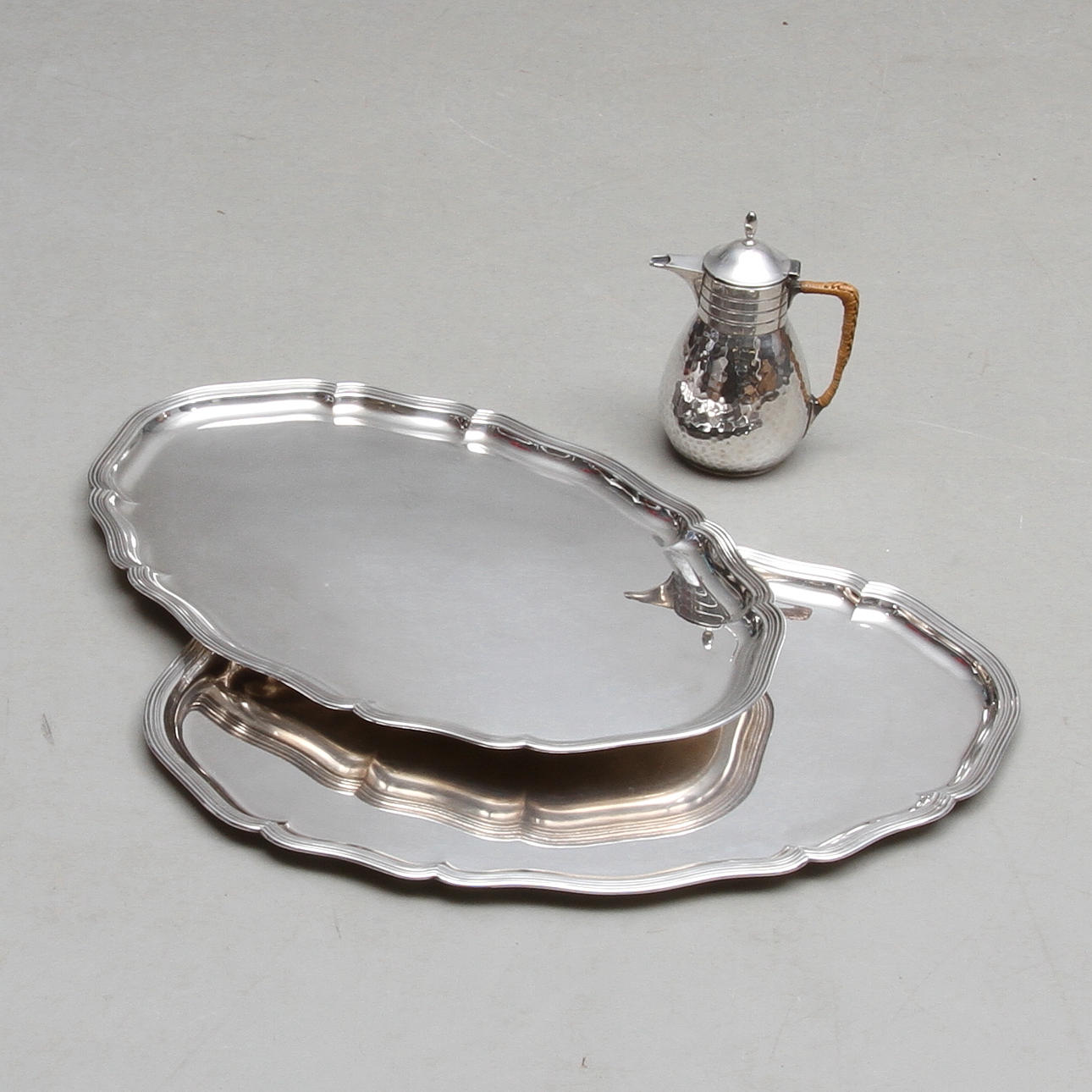 BRICKOR samt KANNA, 3 delar, nysilver, bl a C.G. hallberg.