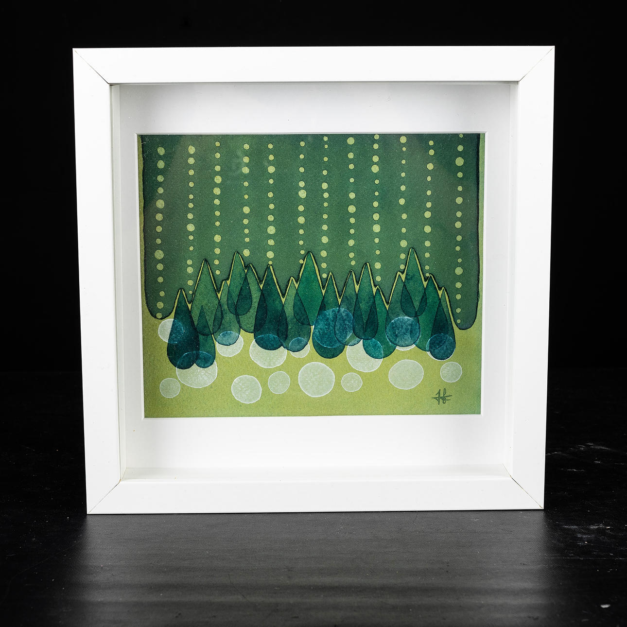 HELENA NYMAN, inglasad, monogramsignerad.