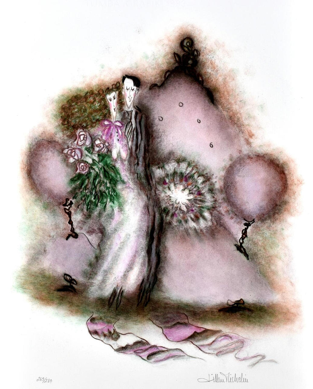 Lillan Michelin. Färglitografi.