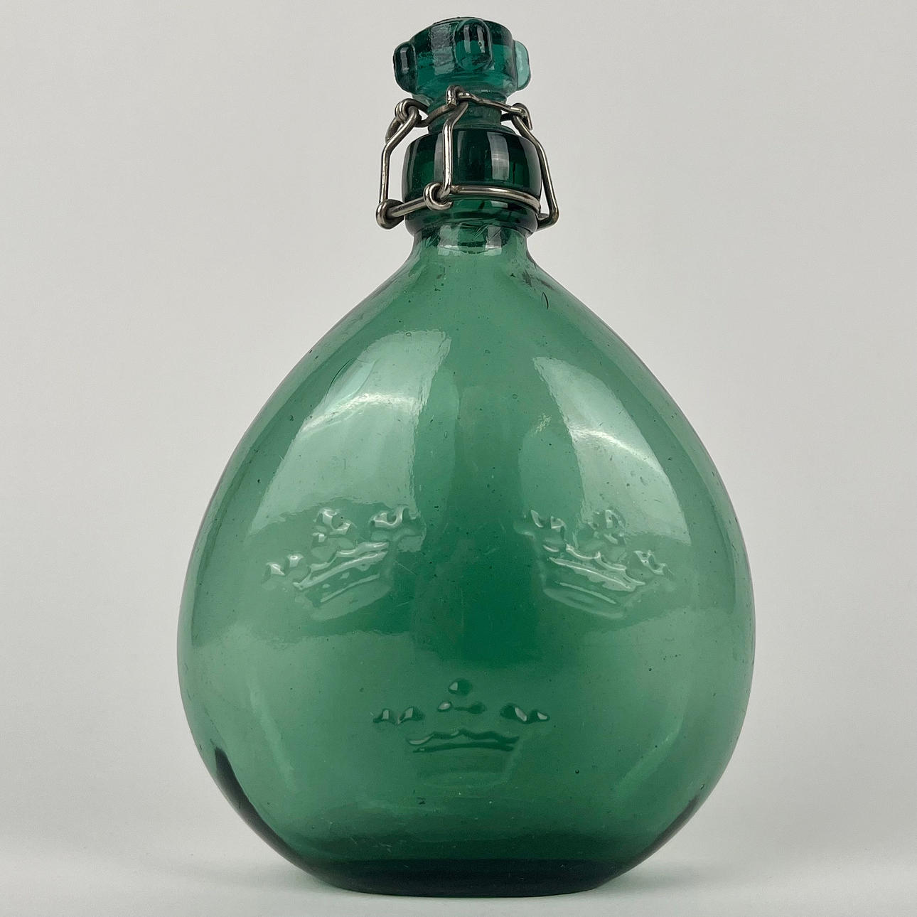 A 20th century glass field bottle.