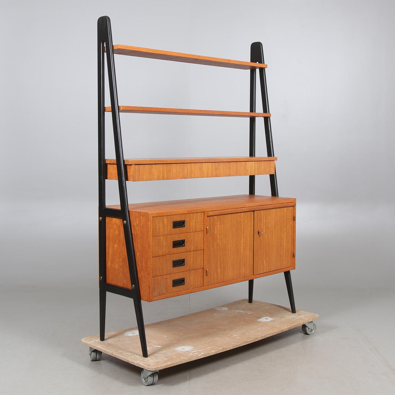 A teak bookcase, 1950s/60s.