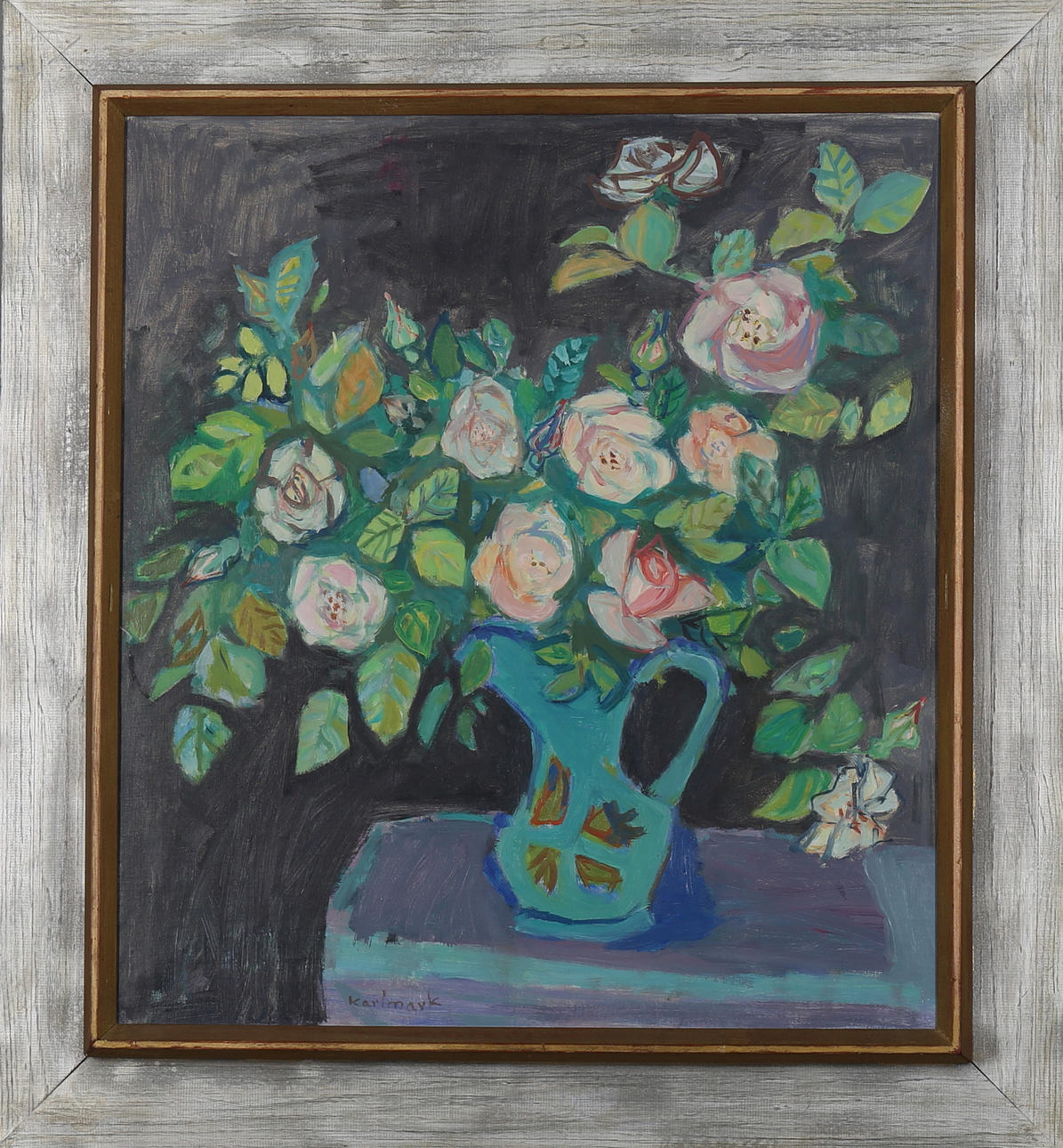 GERHARD KARLMARK. Stilleben, olja på duk, signerad Karlmark.