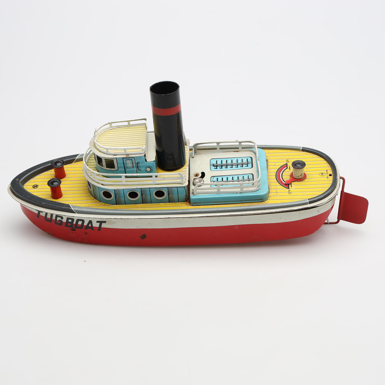 ANCIEN JOUET TOYS TÔLE JAPAN BANDAI BATEAU CARGO SS SILVER